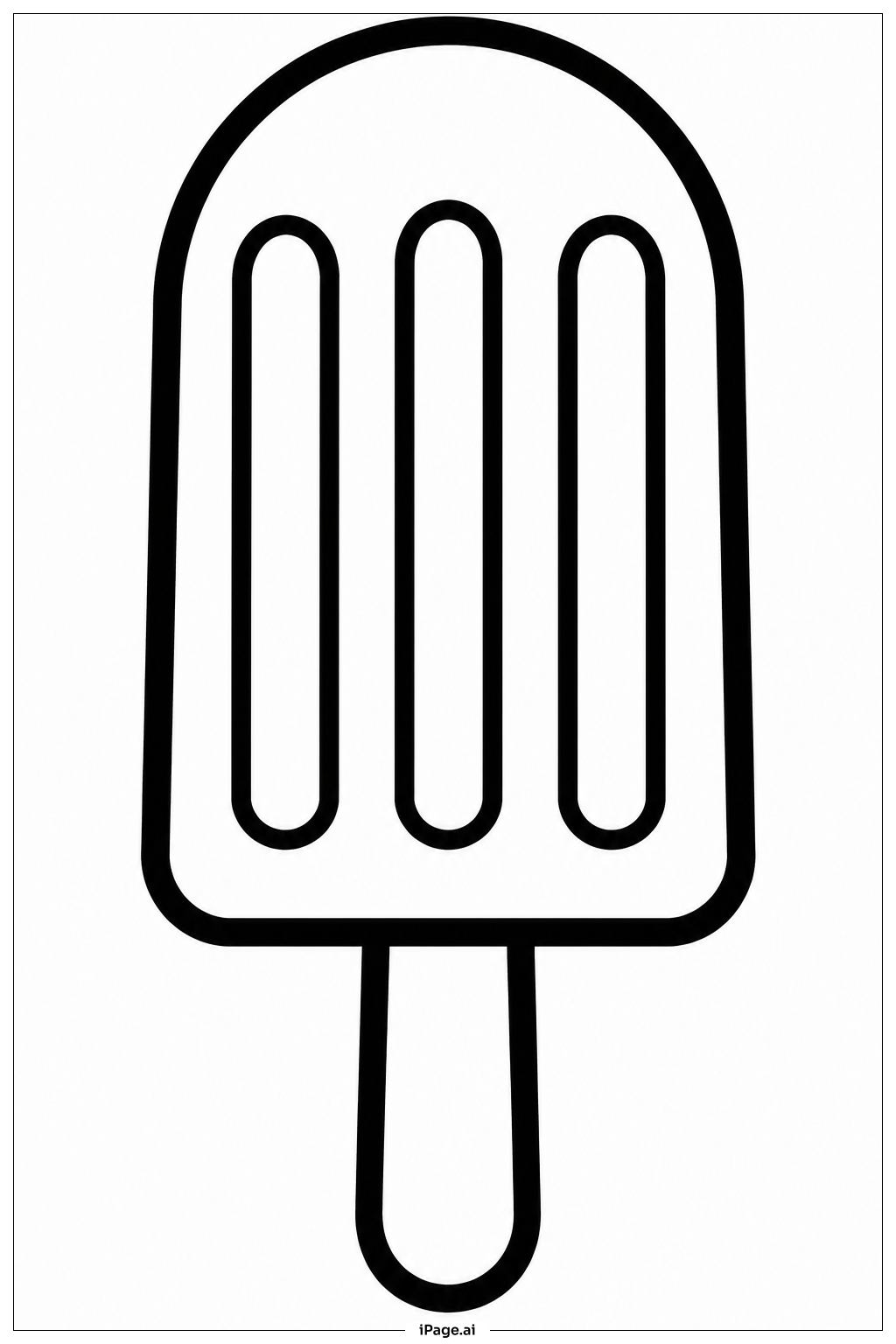  Página para colorear de Paleta de hielo en palito 
