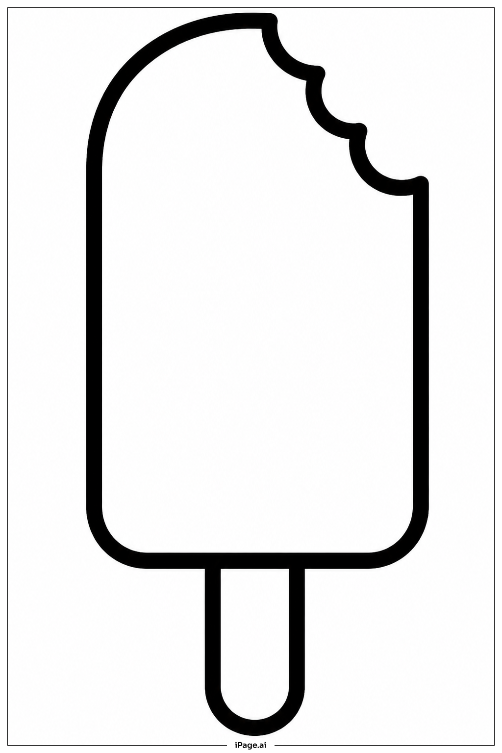 Popsicle With Bite Coloring Page