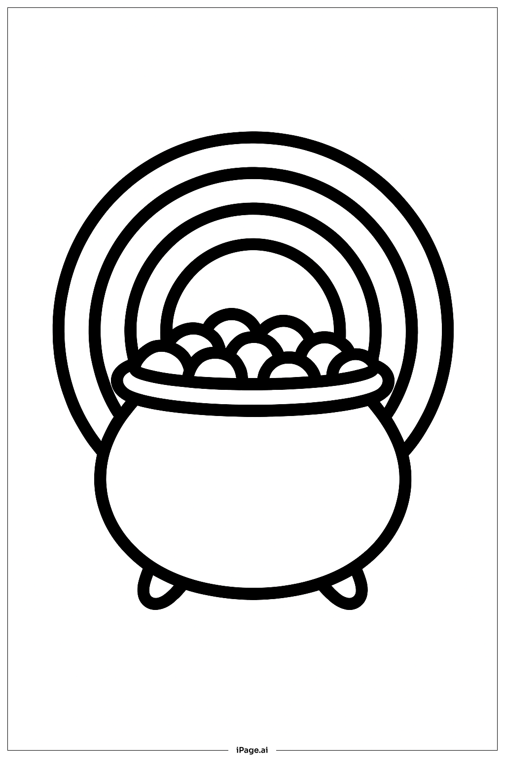  Pot Of Gold And Big Rainbow Coloring Page 