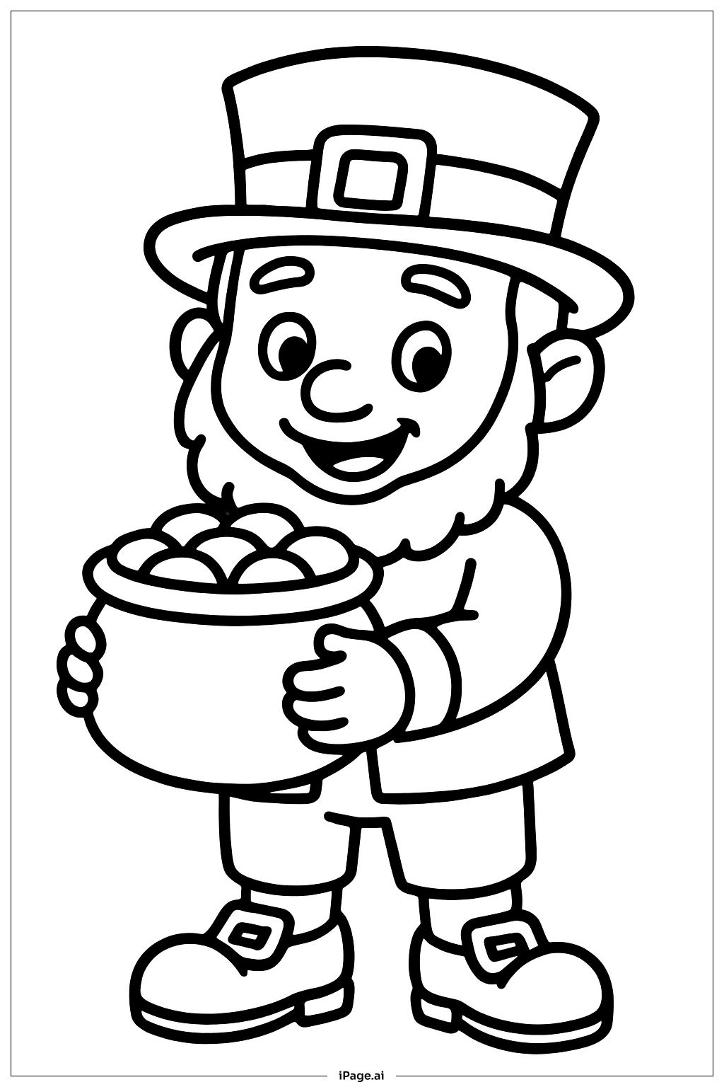  Pot Of Gold Cartoon Leprechaun Coloring Page 