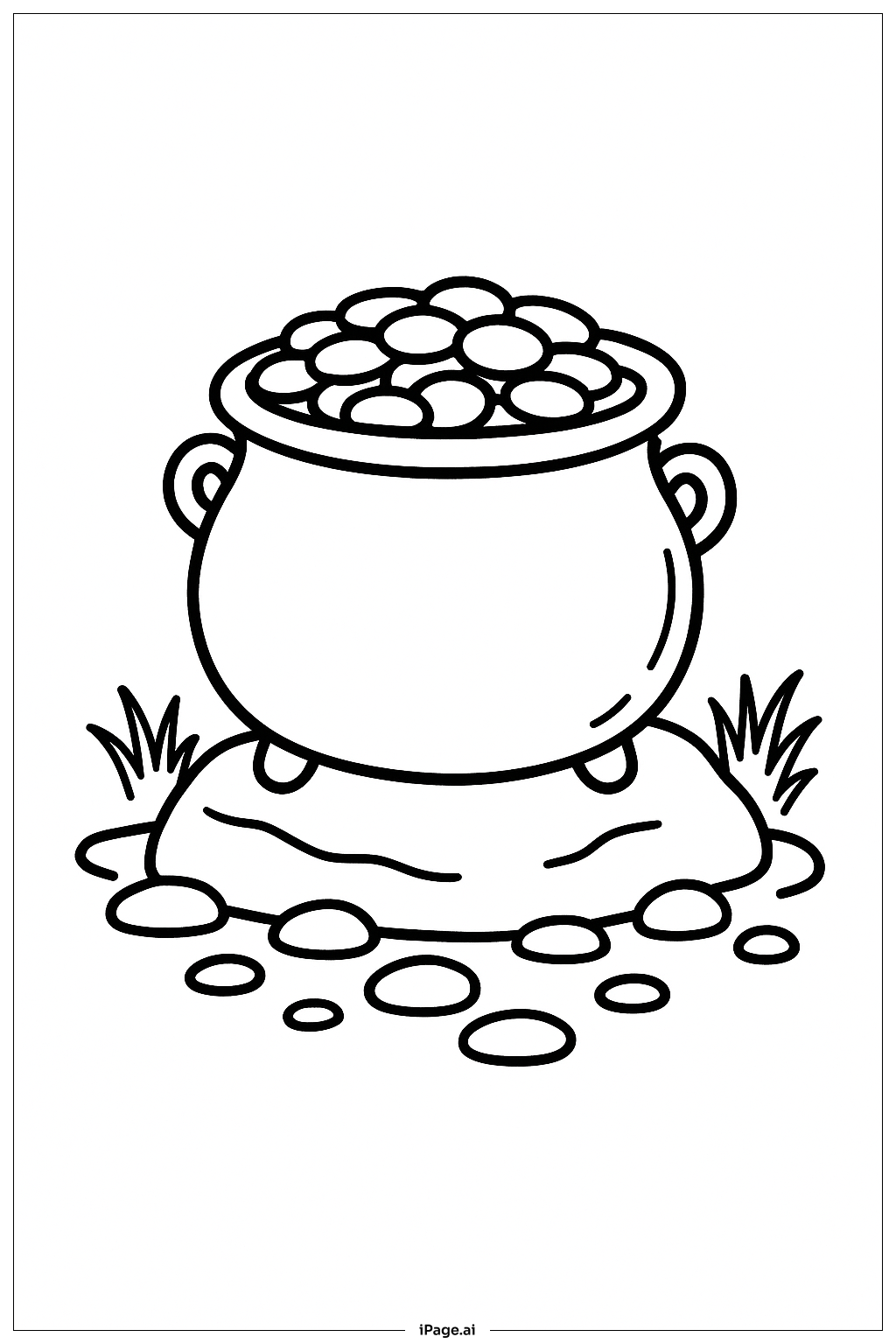  Pot Of Gold On Rock Path Coloring Page 