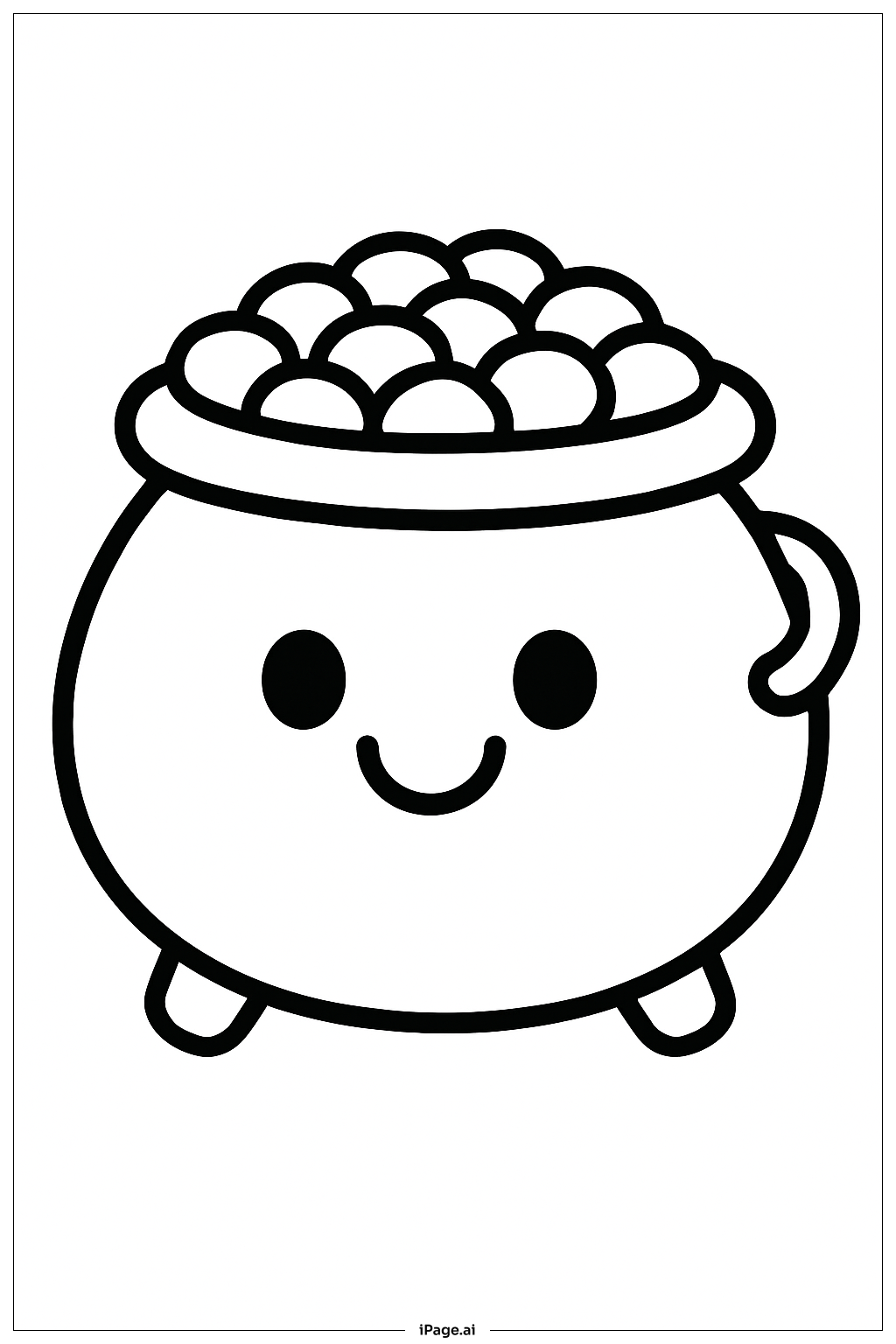  Pot Of Gold Smiling Face Coloring Page 