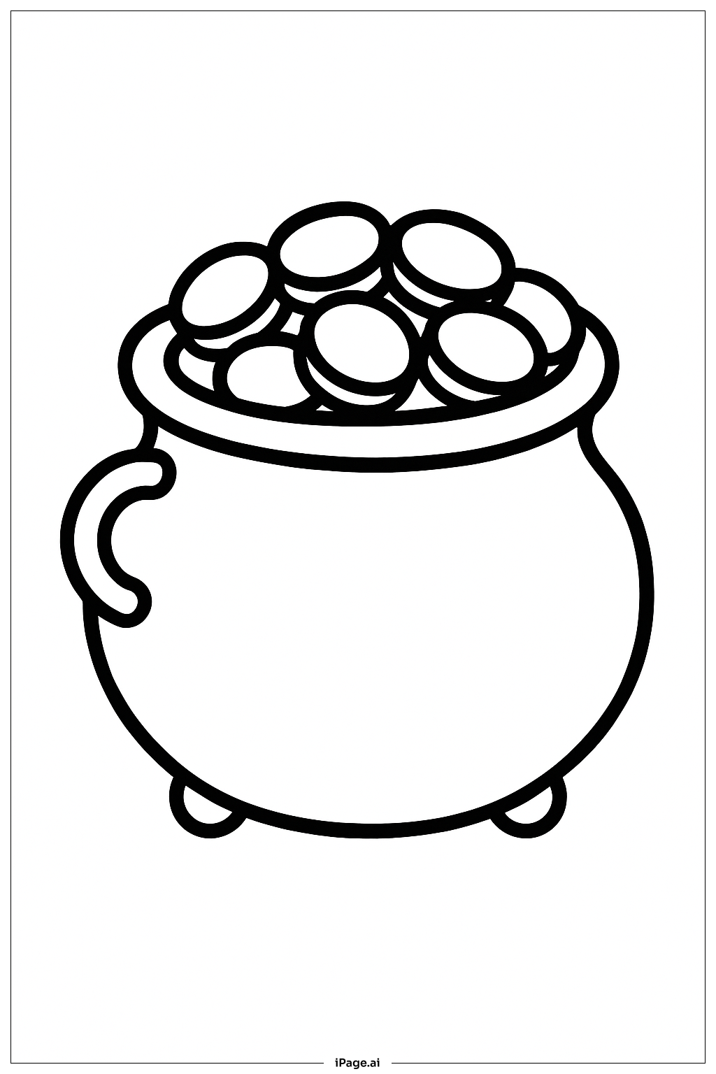  Pot Of Gold St. Patrick's Day Coloring Page 