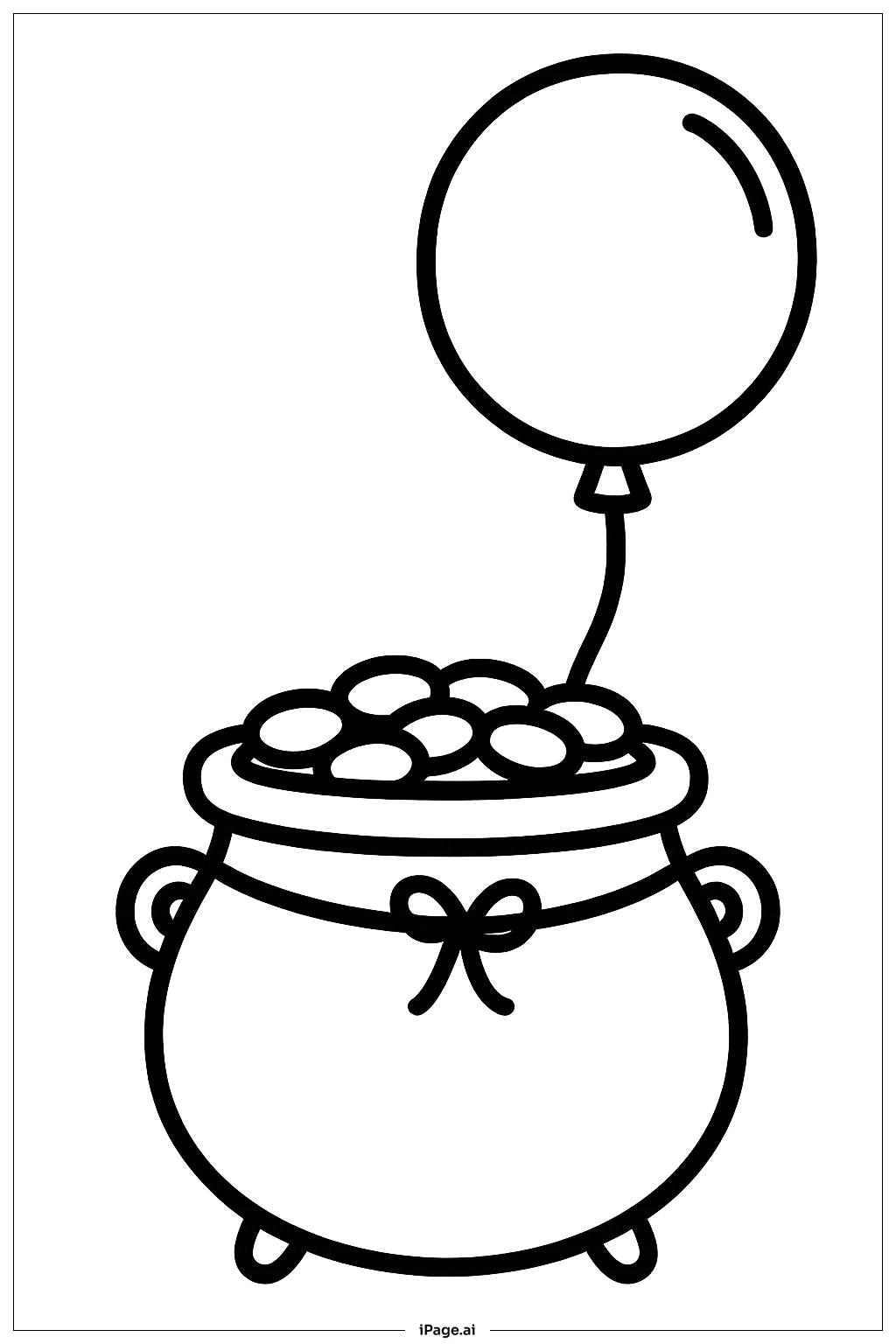  Pot Of Gold With Balloon Coloring Page 