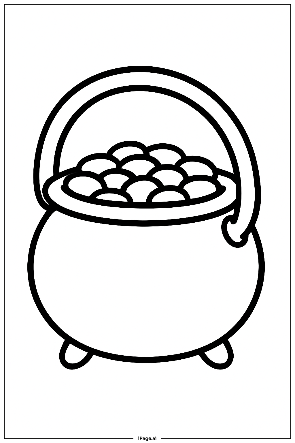  Pot Of Gold With Big Handle Coloring Page 