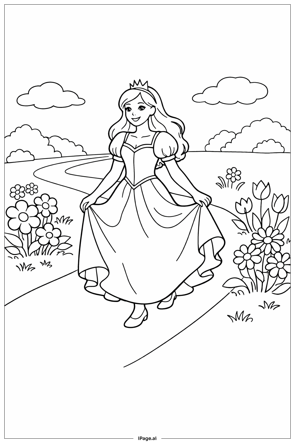 Princesa Passeando pelo Jardim