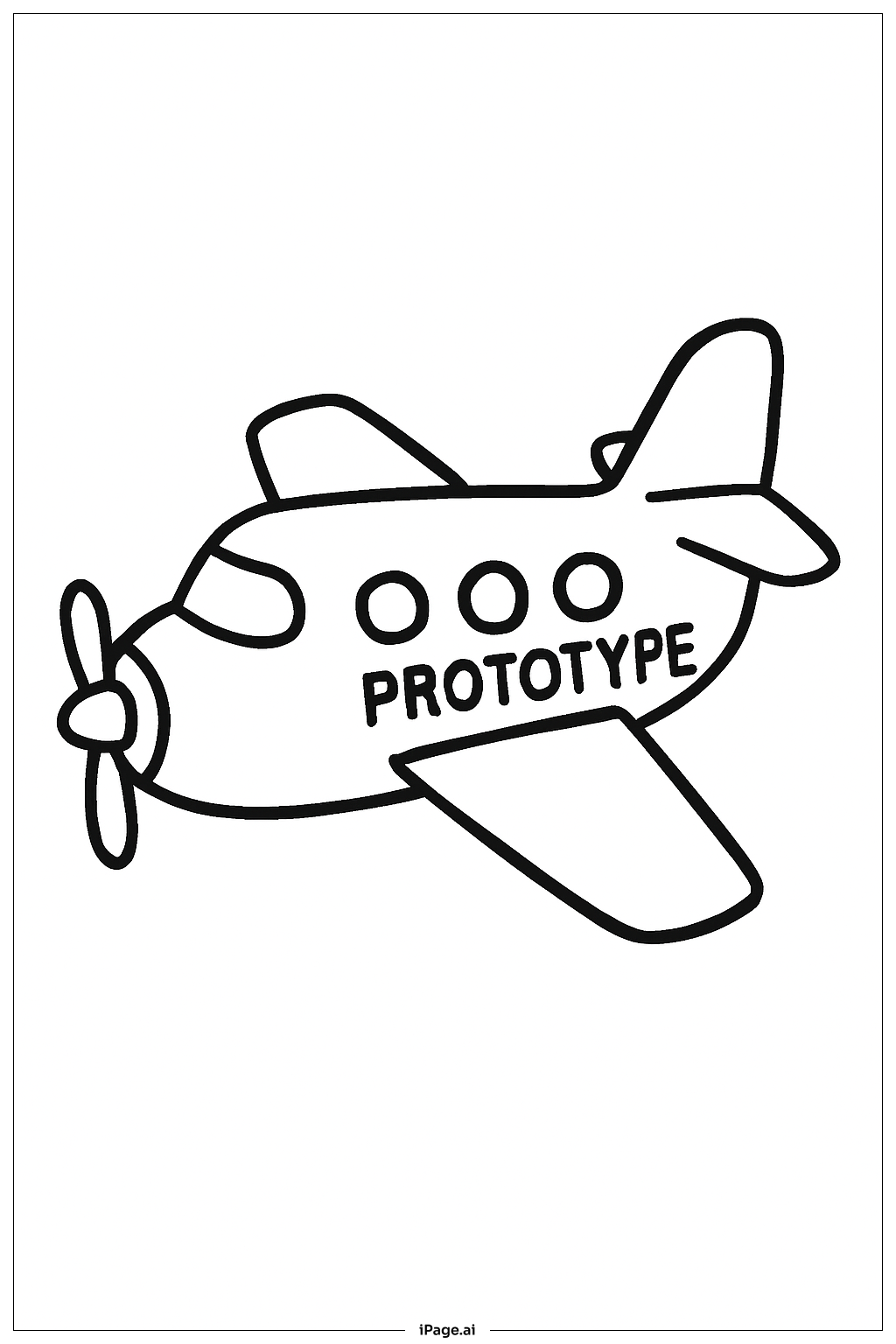 Página para colorear de Avión Prototipo
