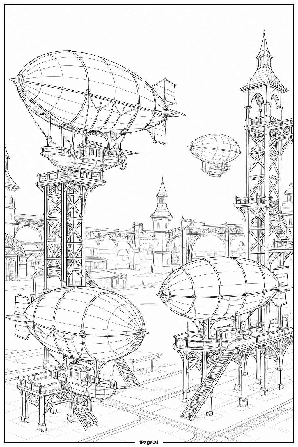  Trang tô màu Cảng Khinh Khí Cầu Nguyên Mẫu 