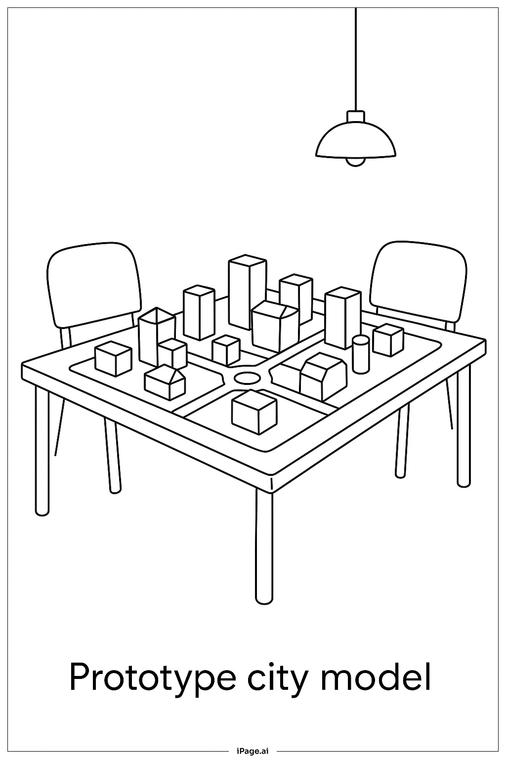 Page de coloriage Maquette de ville prototype