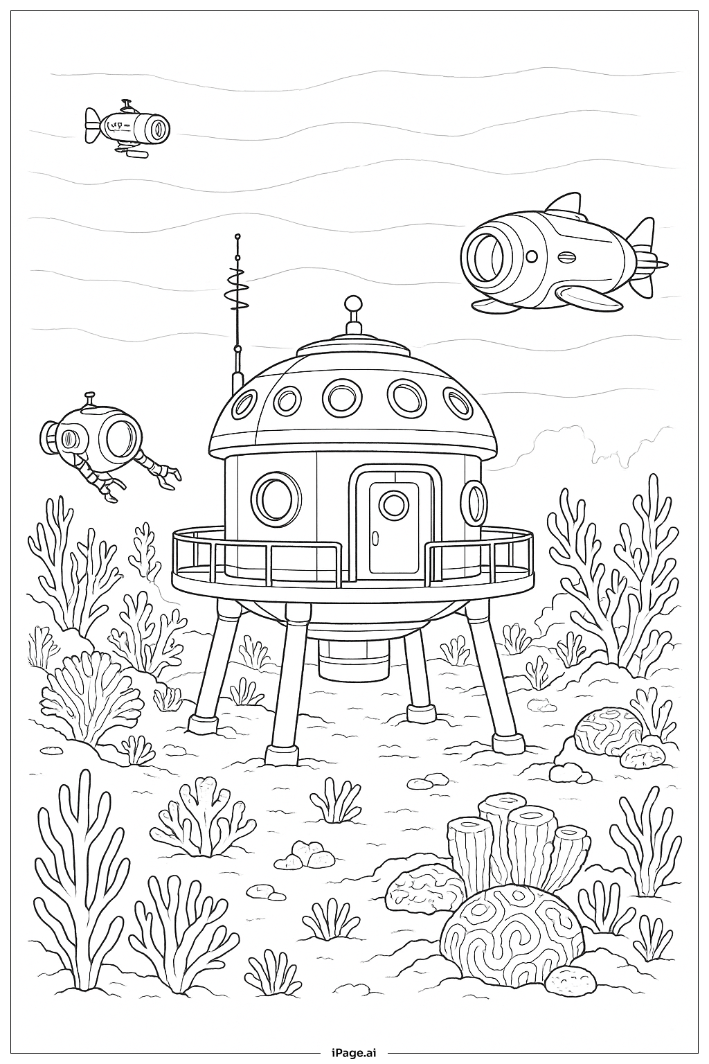 Prototype Deep Sea Lab Coloring Page