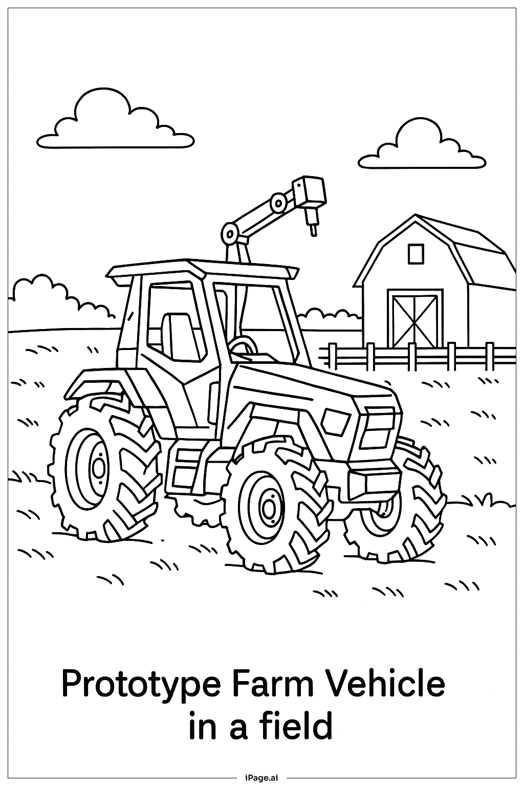  Page de coloriage Véhicule Agricole Prototype 