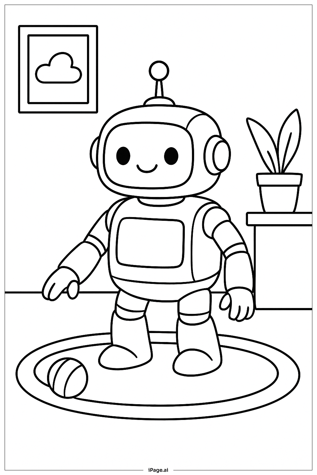  Page de coloriage Prototype d'animal robot amical 