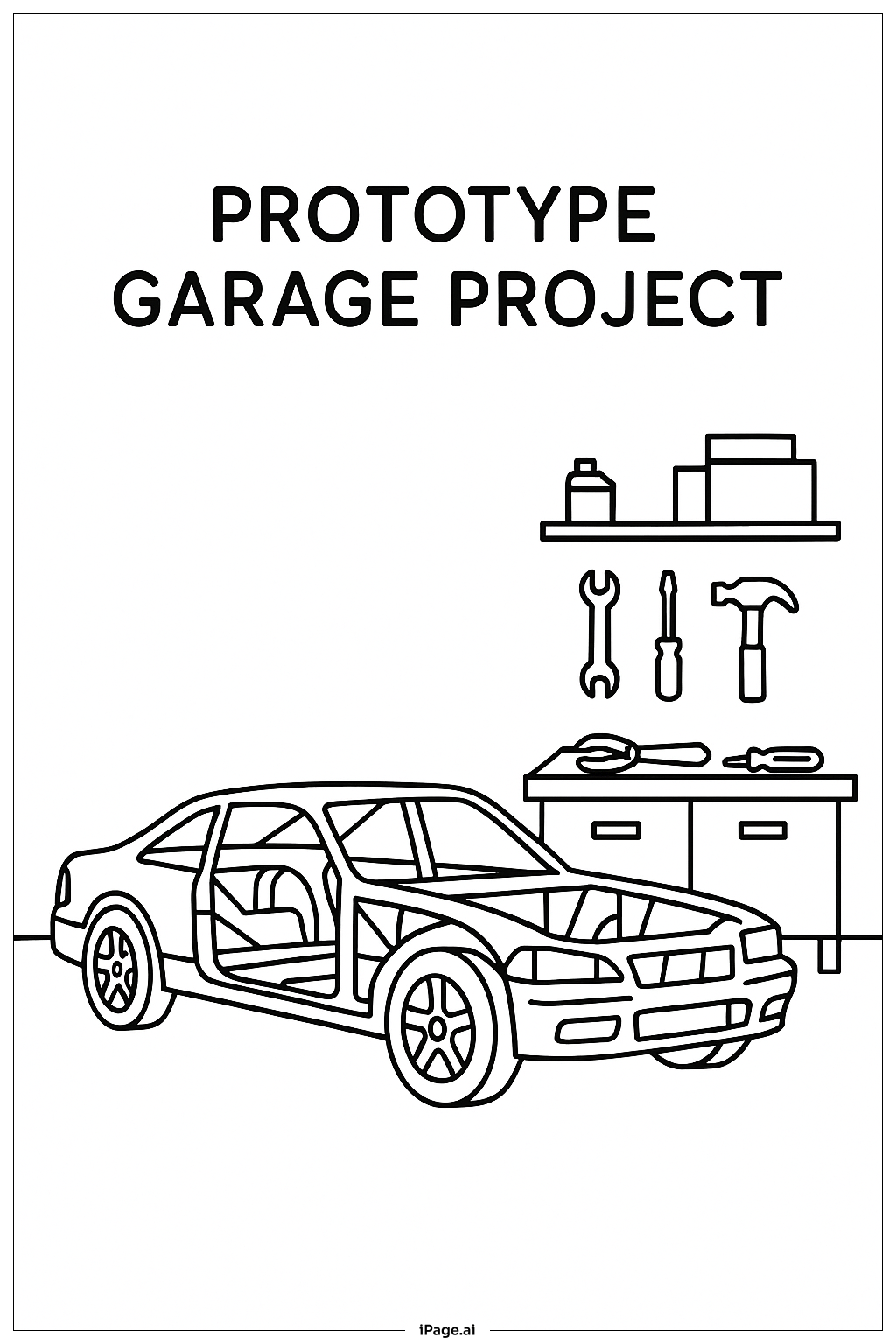 Page de coloriage Projet de Garage Prototype