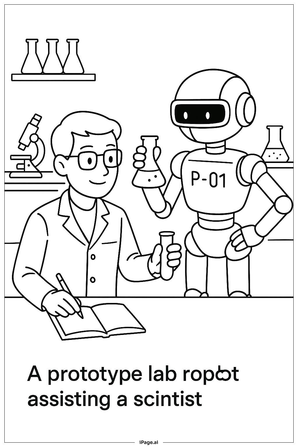  Página para colorir de Assistente de Robô do Laboratório de Protótipos 