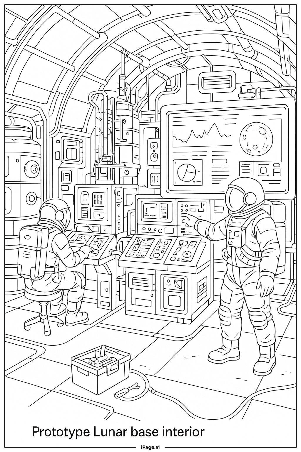 Prototyp Mondbasis Innenraum Ausmalseite