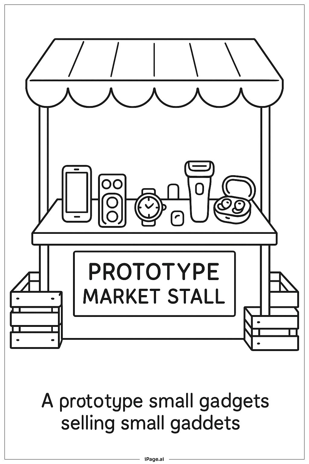  Página para colorir de Banca de Mercado Protótipo 