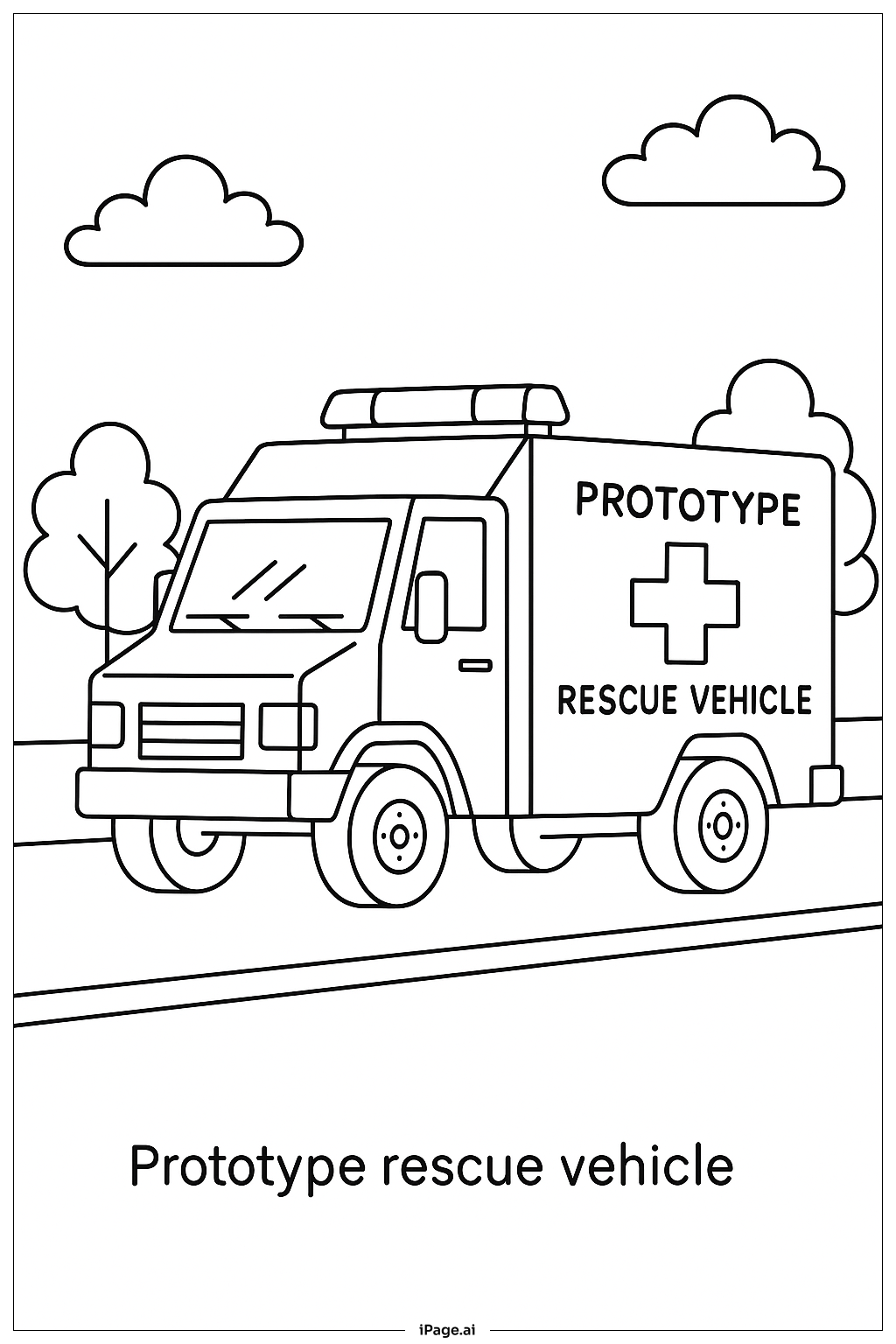 Page de coloriage Véhicule de Secours Prototype