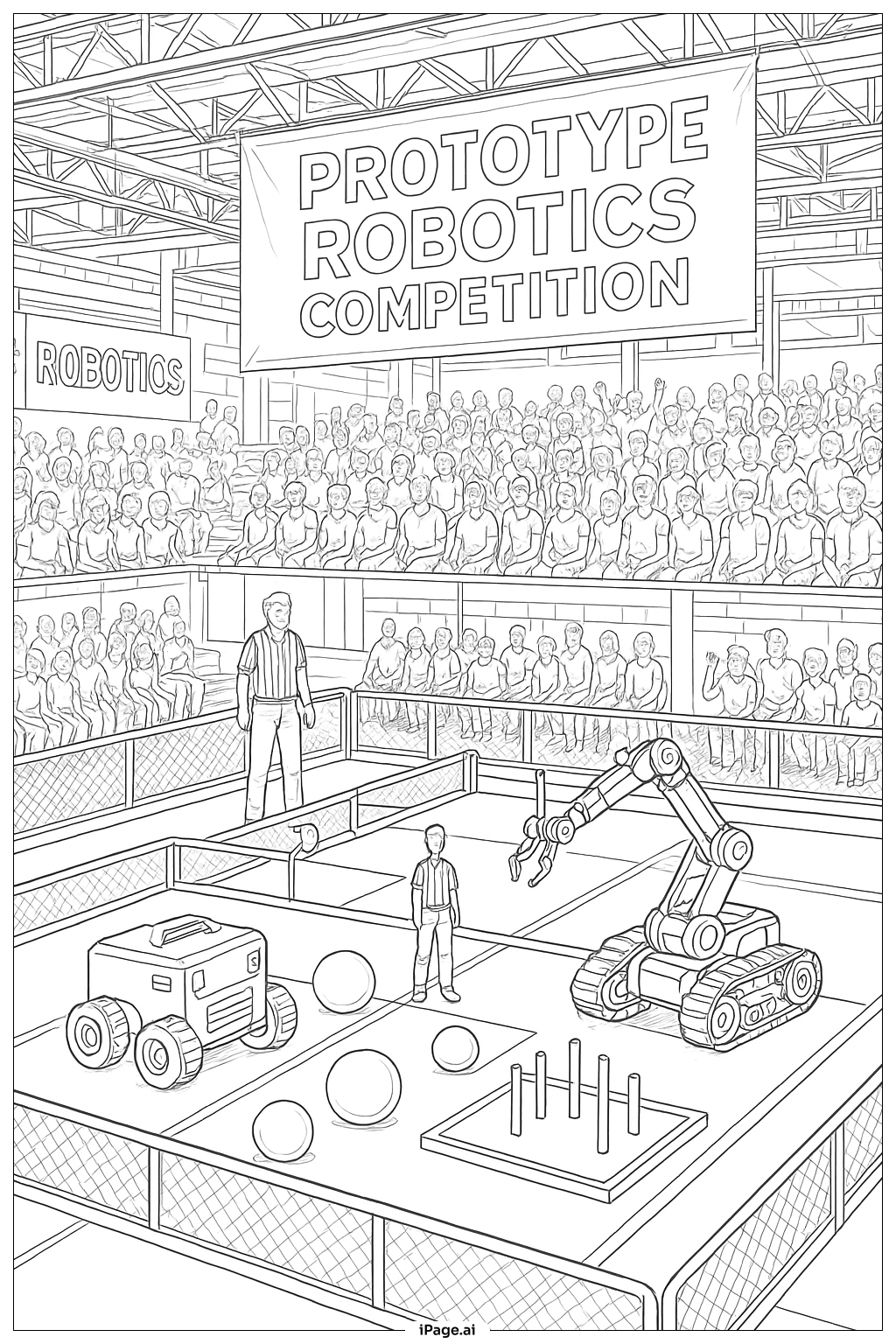 原型机器人竞赛填色页