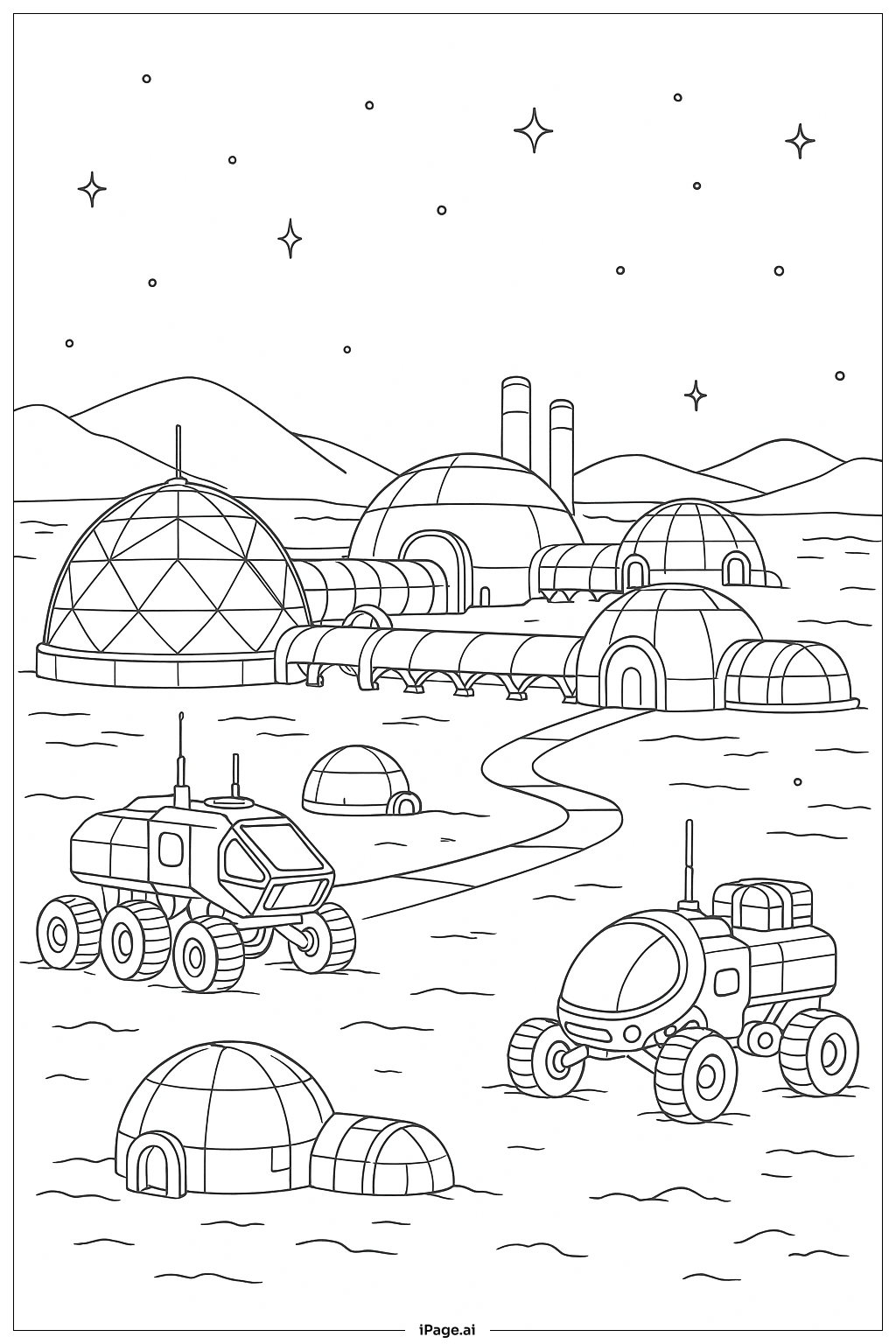 Prototype Space Colony Coloring Page