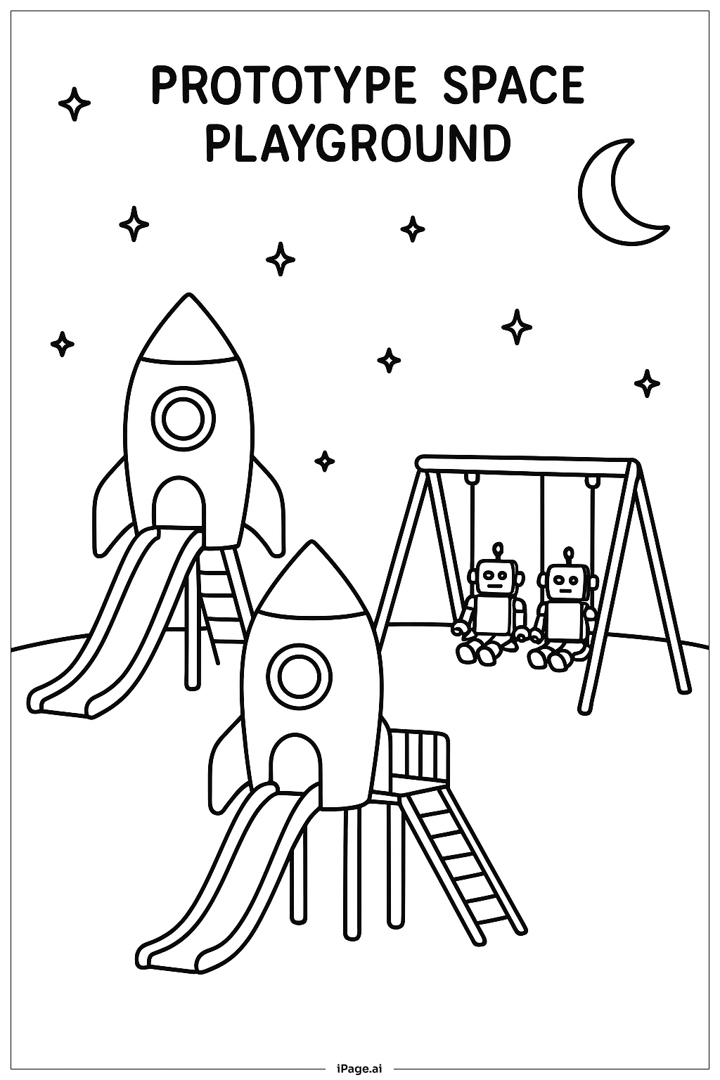 Page de coloriage Prototype de terrain de jeu spatial