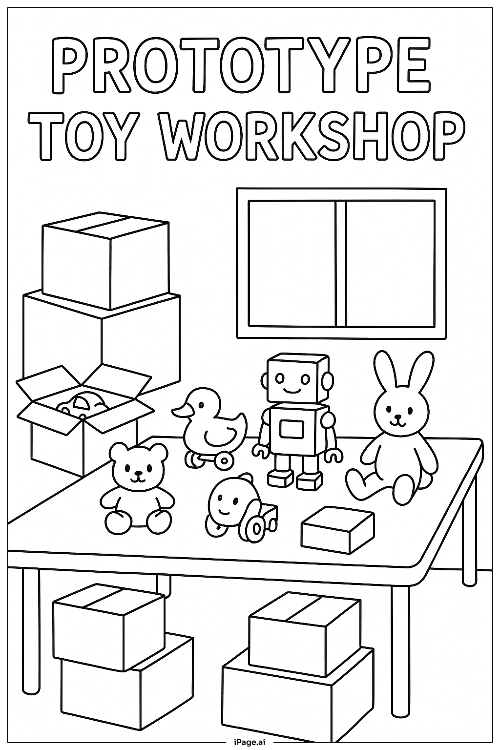  Page de coloriage Atelier de Jouets Prototype 