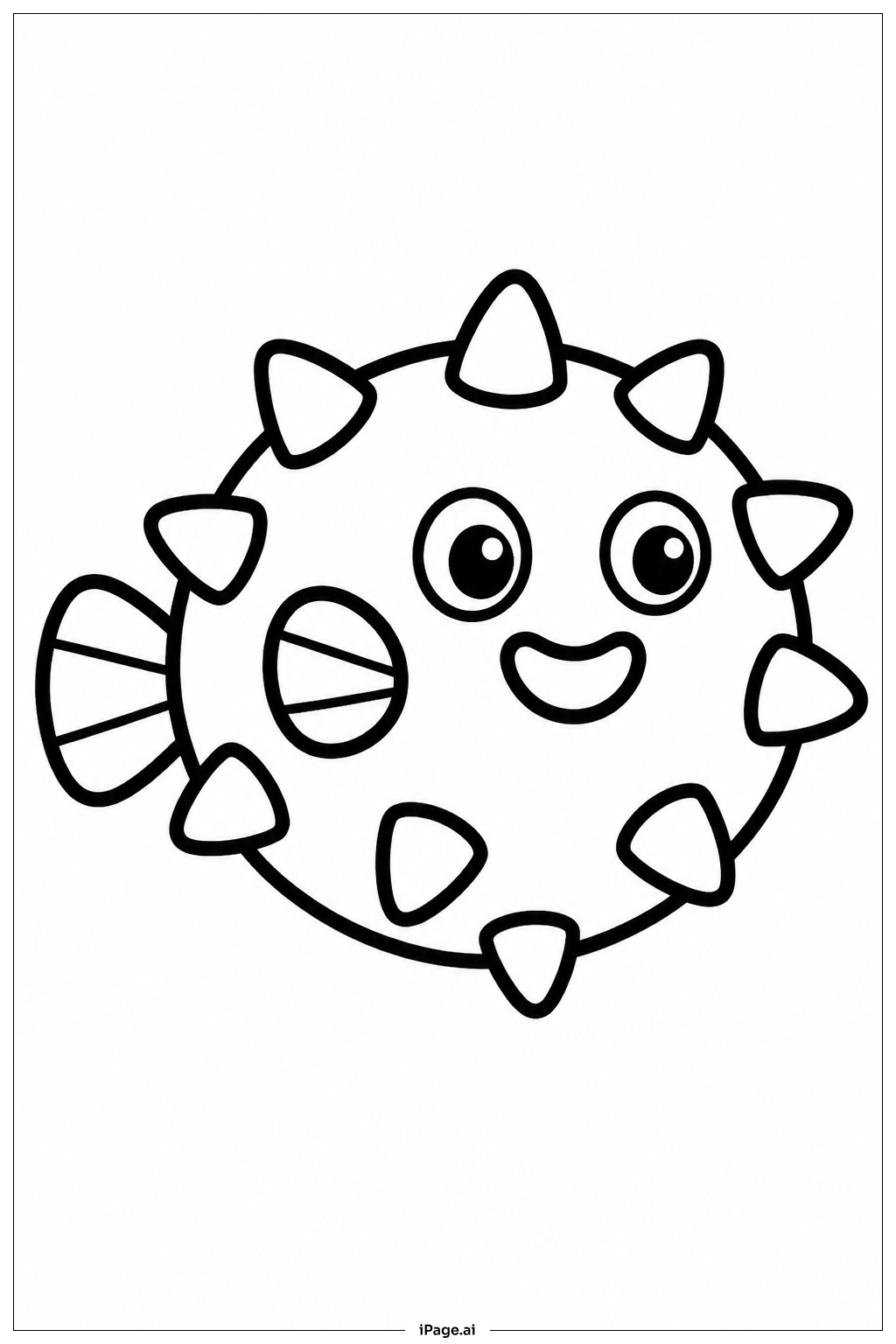 Página para colorear de Pez Globo