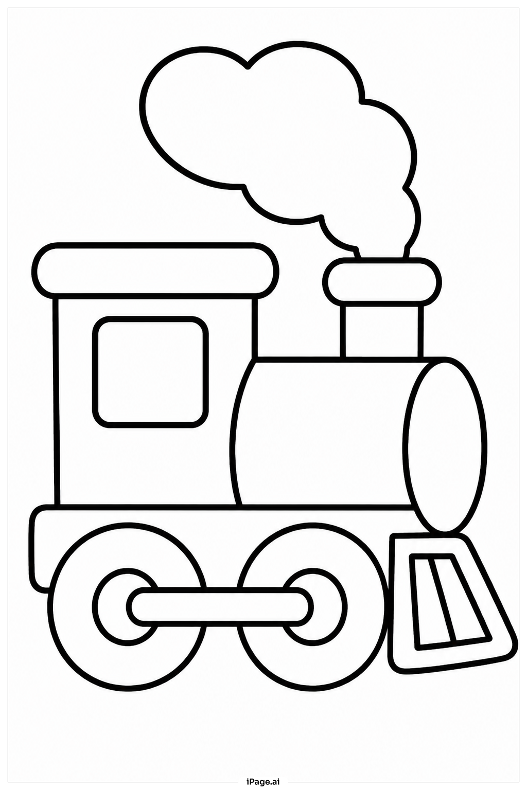 Página para colorear de Tren de Vapor Humeante
