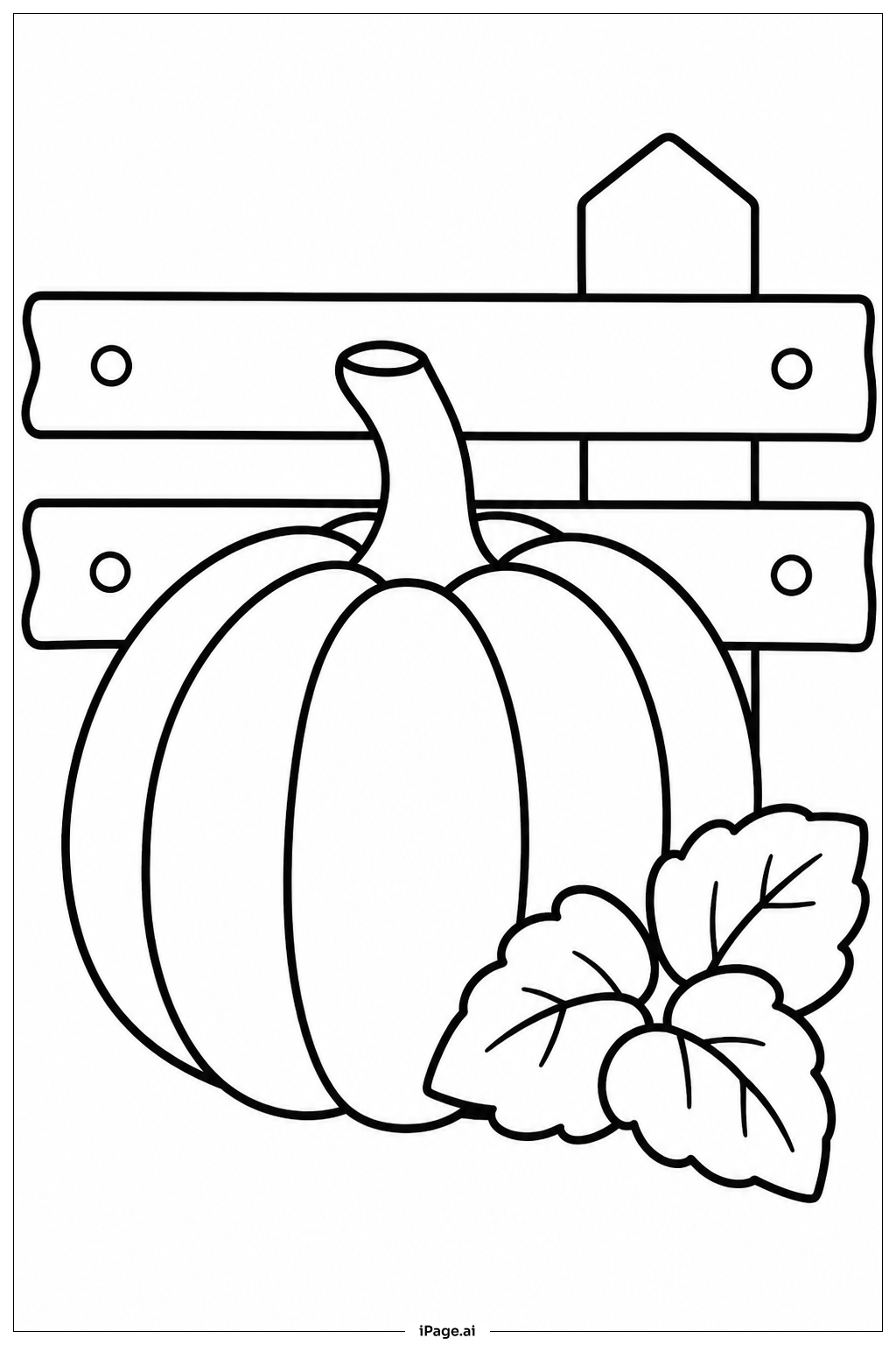  Pumpkin By Fence Coloring Page 