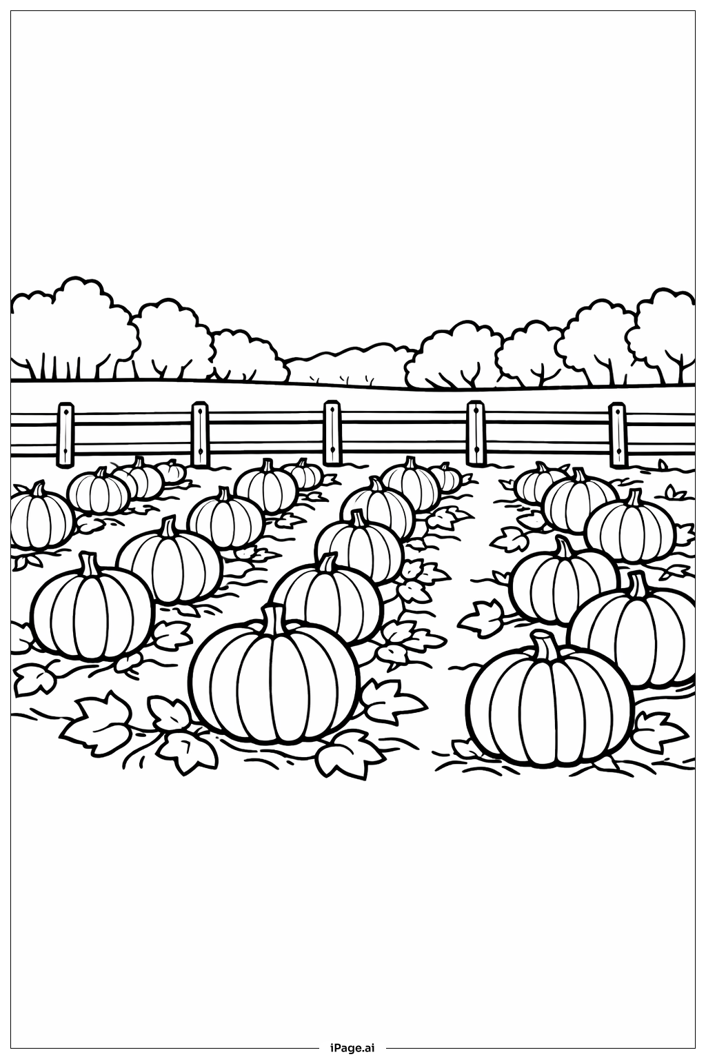  秋田裡的南瓜園著色頁 