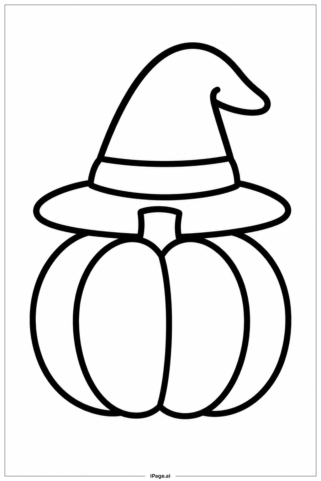  Página para colorir de Abóbora com Chapéu 
