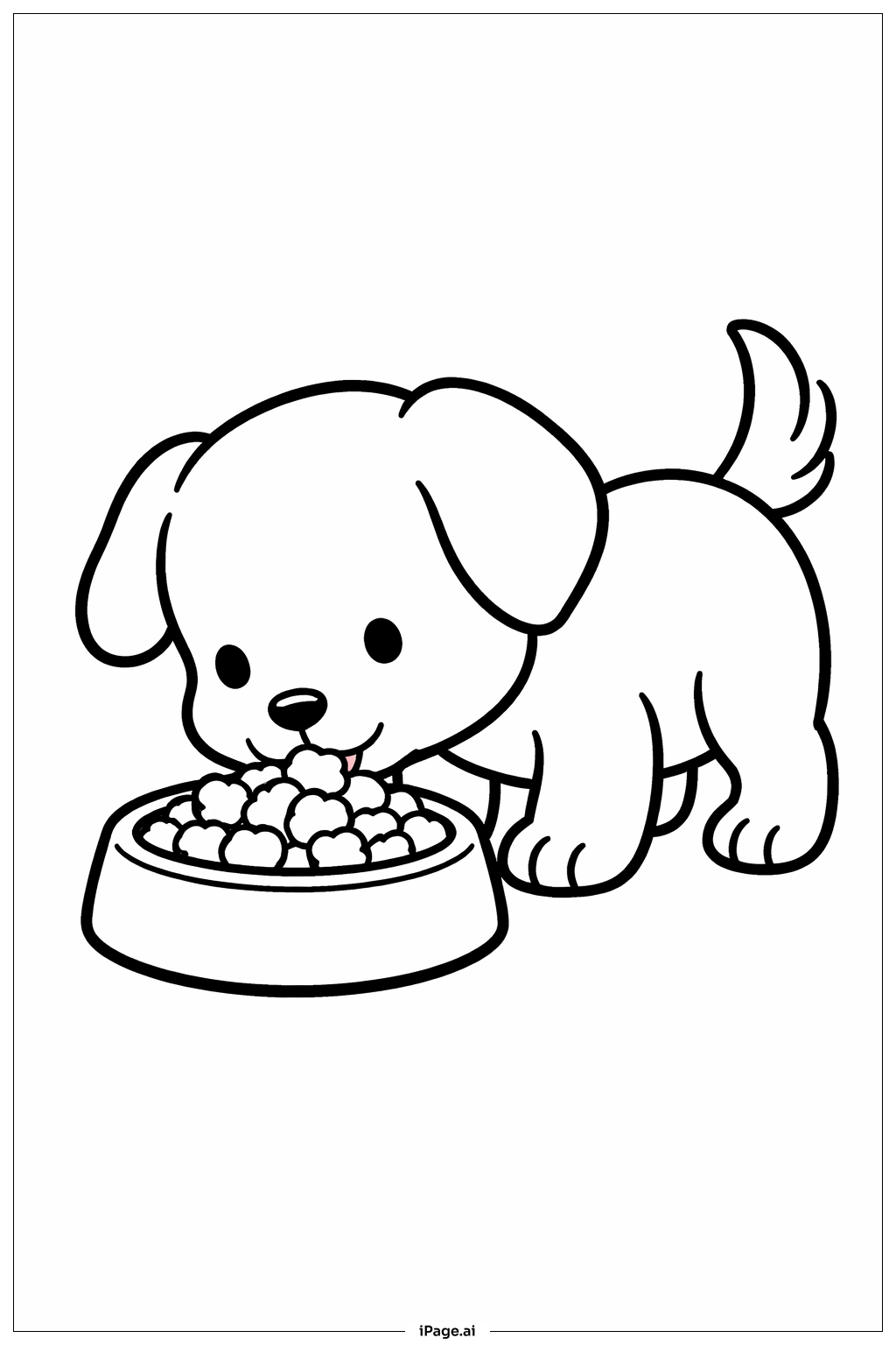  Puppy Eating Coloring Page 