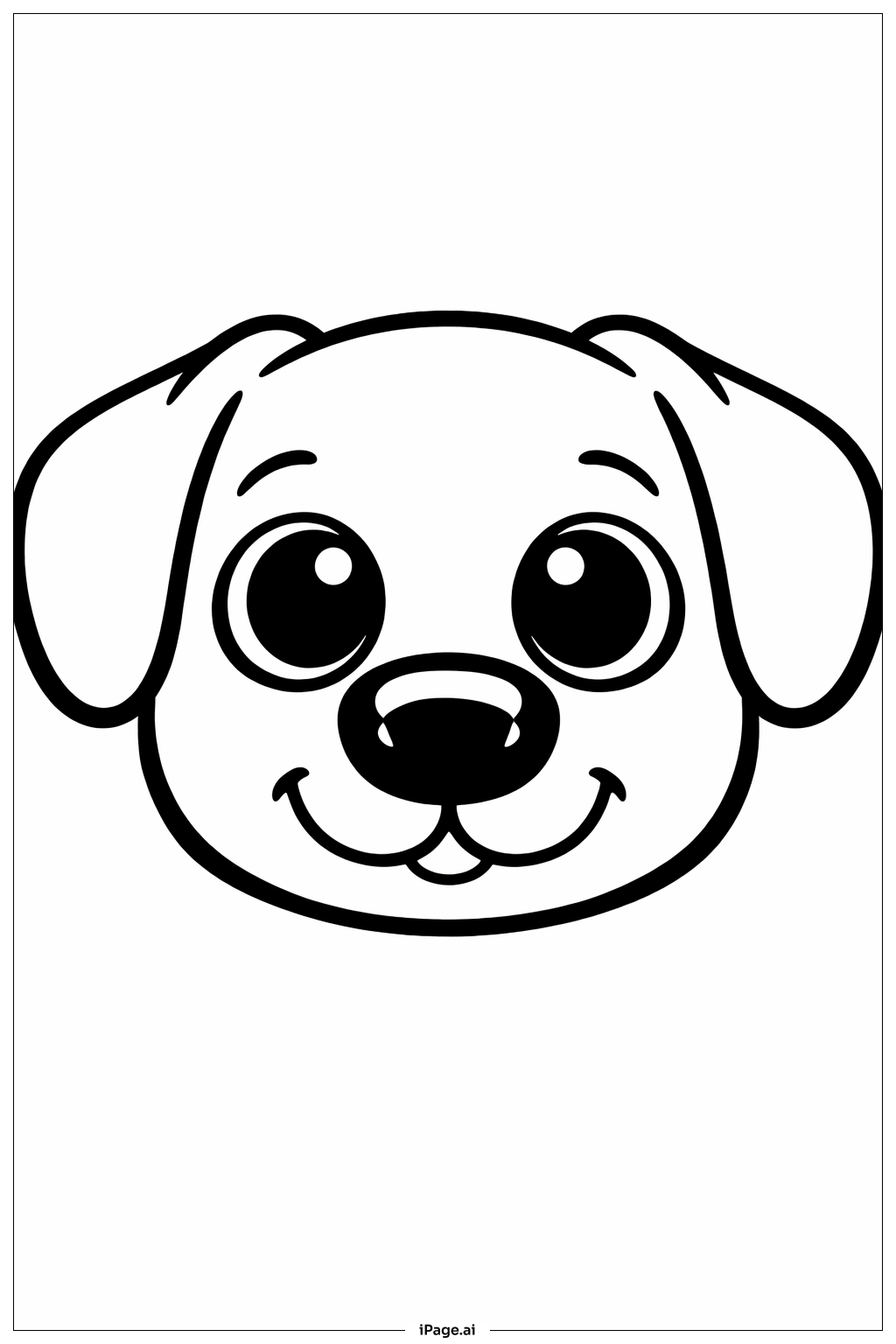 Puppy Face Closeup Coloring Page