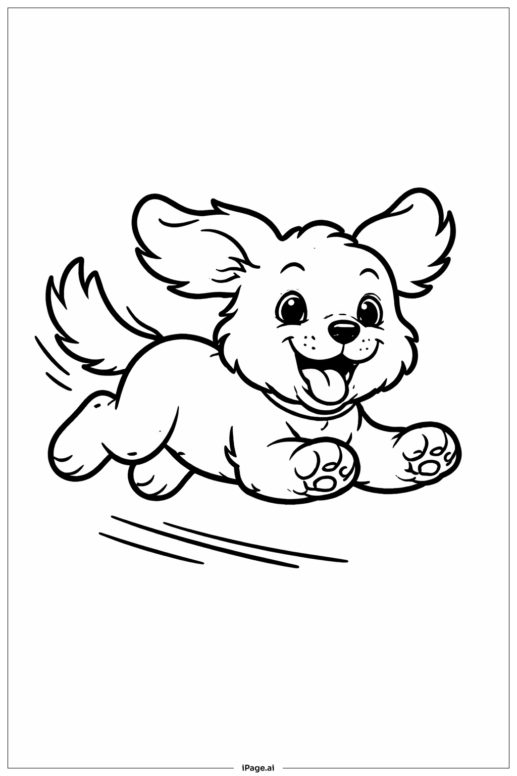 Puppy Jumping Coloring Page