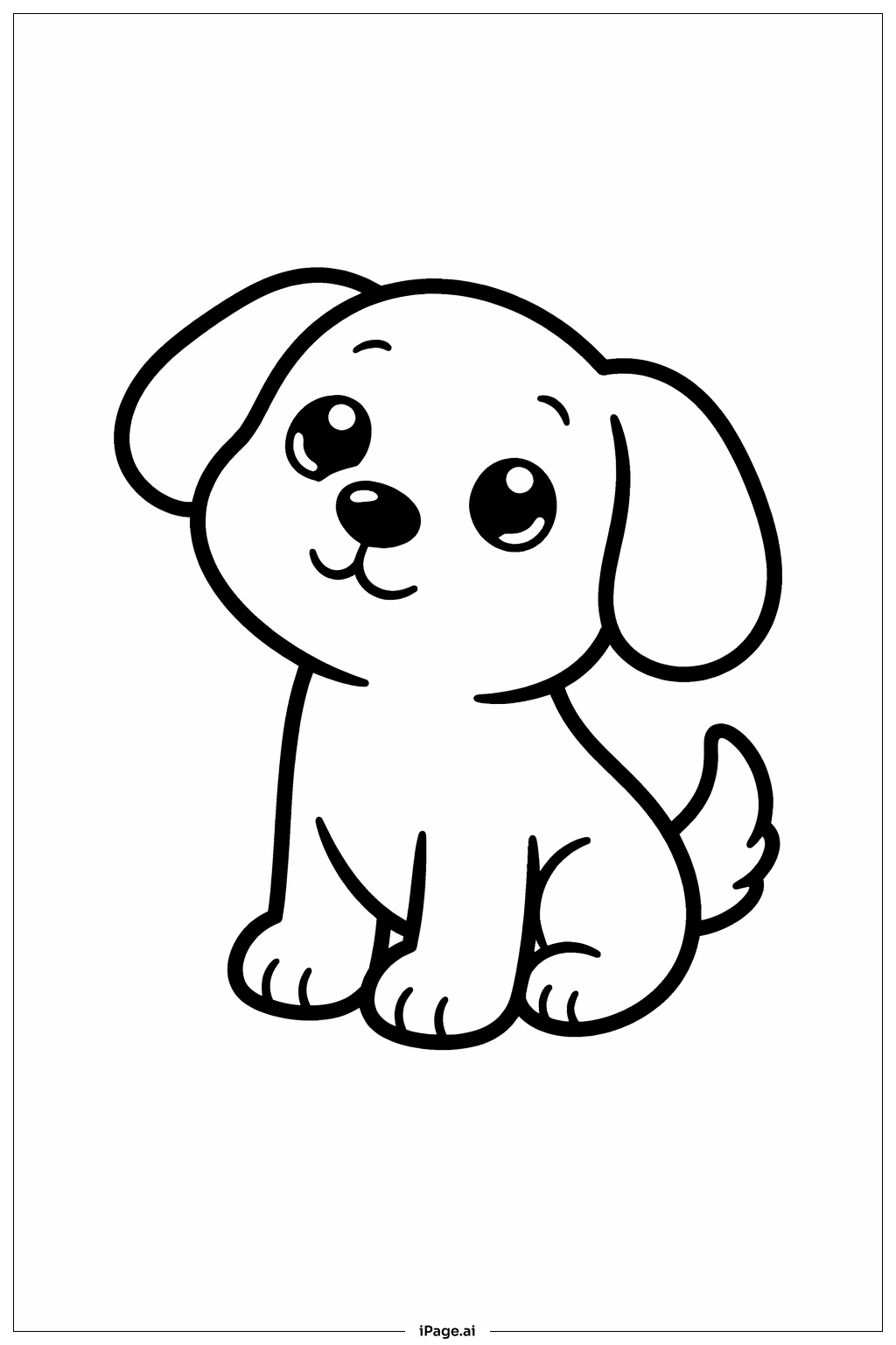 Puppy Looking Up Coloring Page