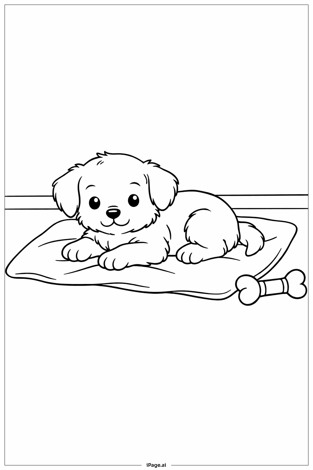  Puppy On Blanket Coloring Page 