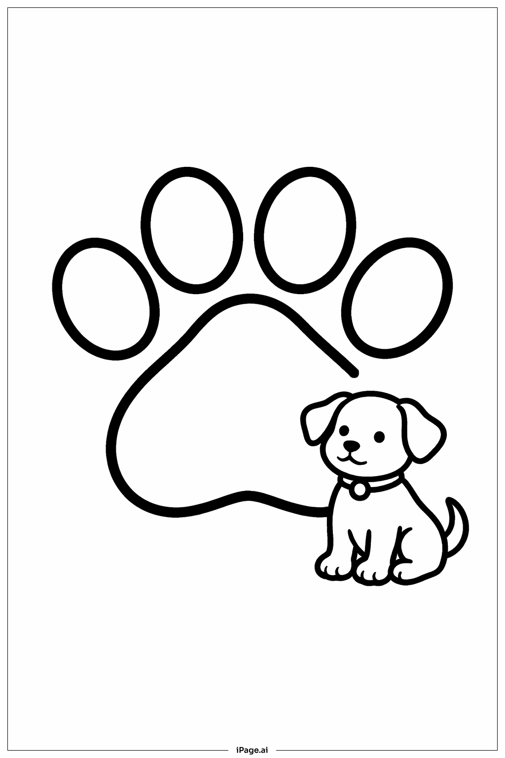 Puppy Paw Print Coloring Page
