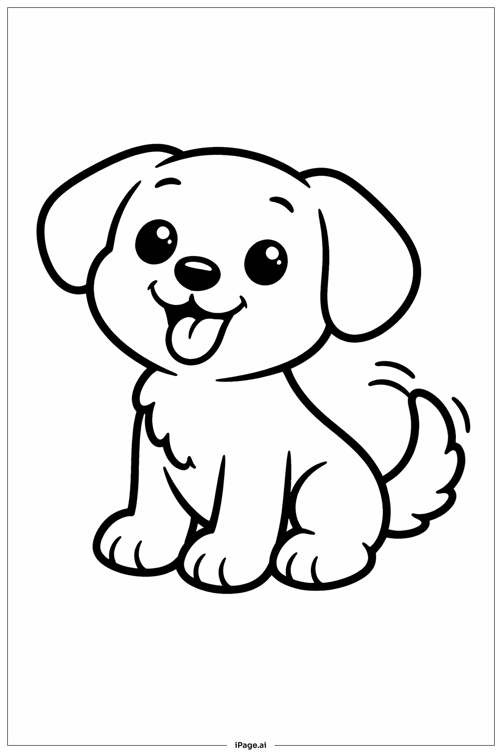 Puppy Wagging Tail Coloring Page
