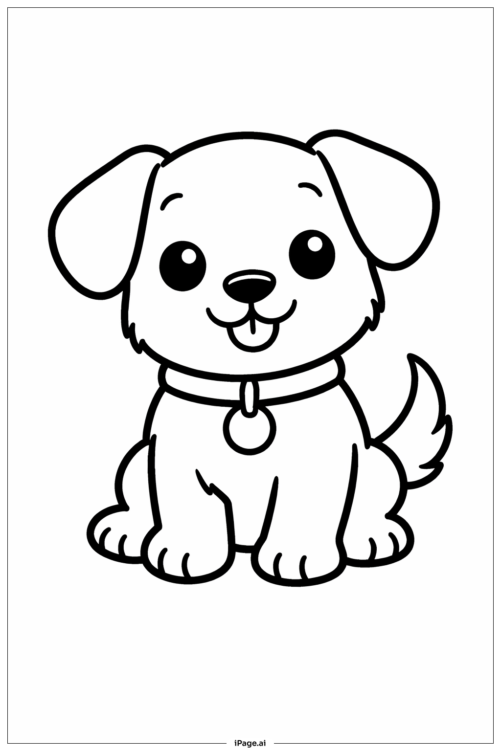  Puppy With Collar Coloring Page 
