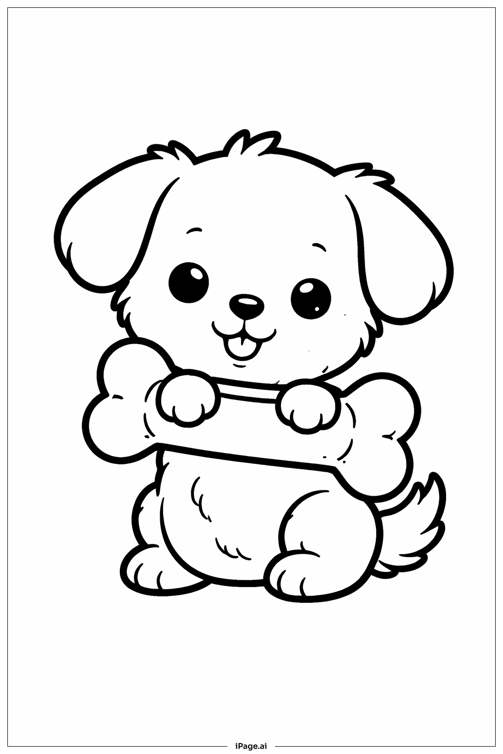  Puppy With Toy Coloring Page 