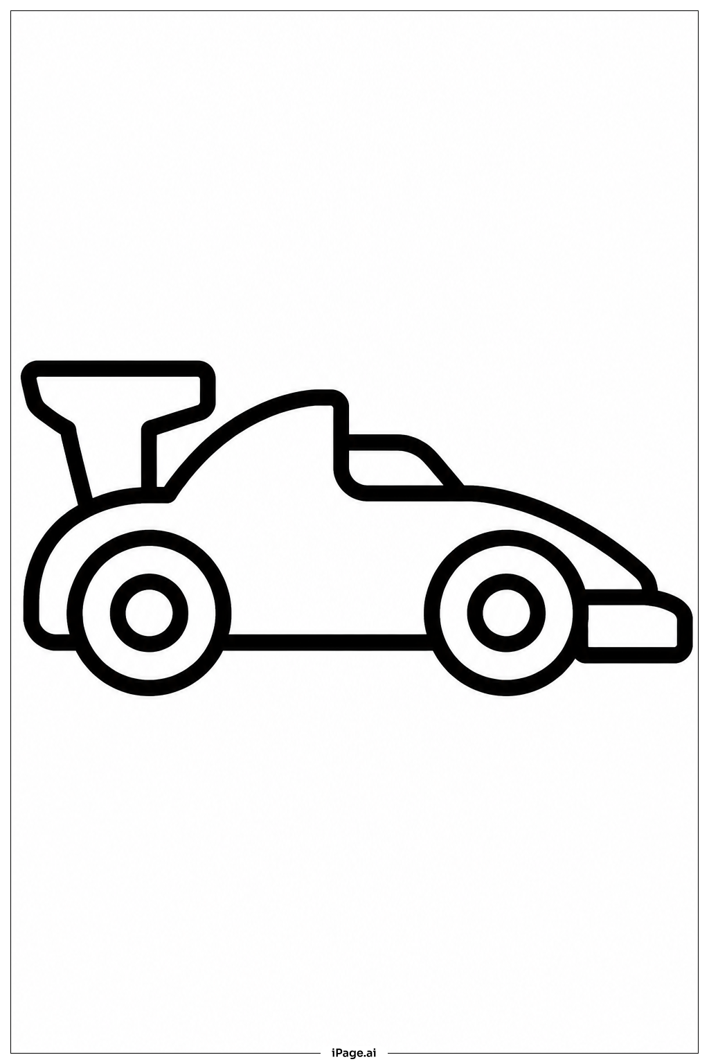 Rennauto Minimalprofil Ausmalseite