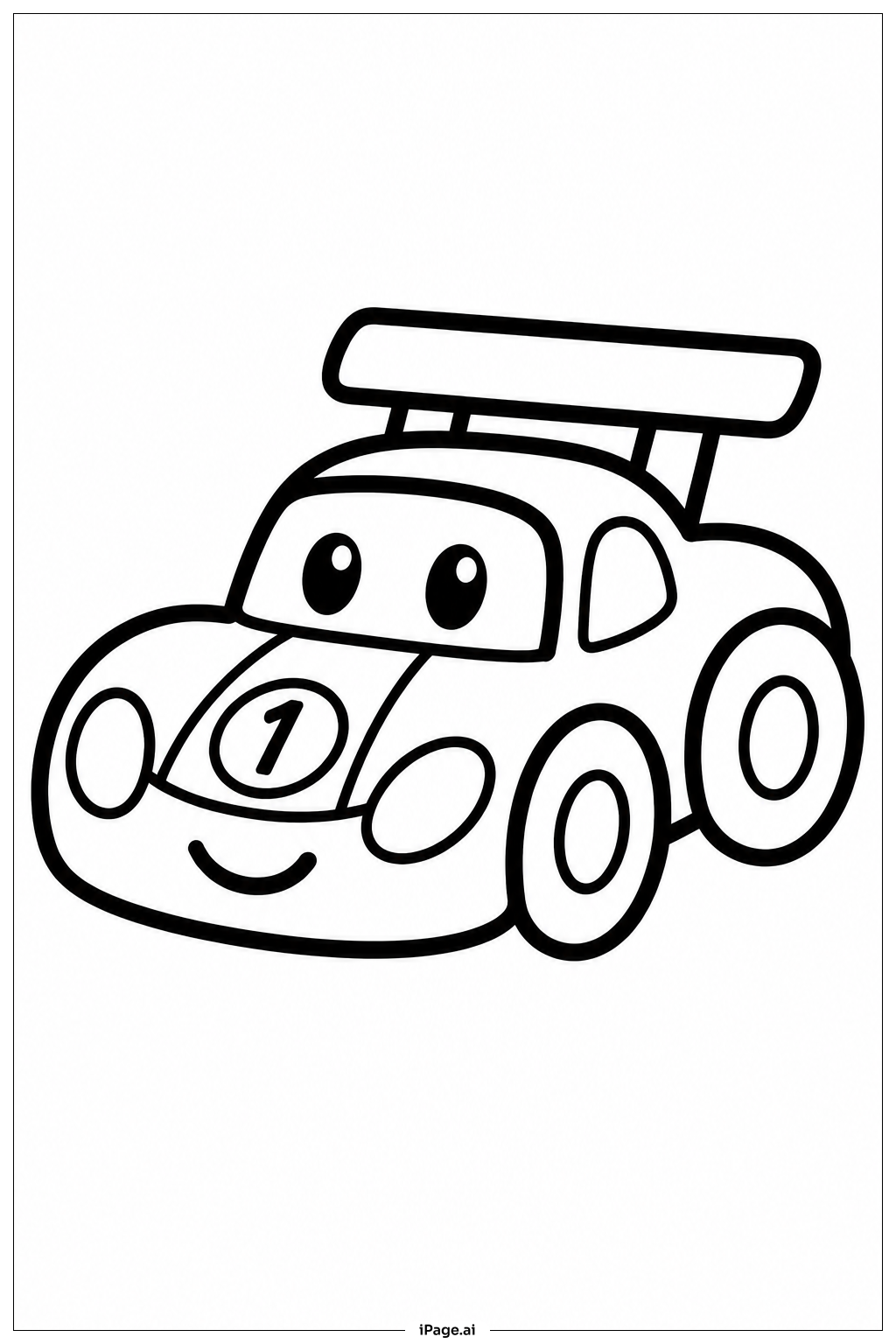 Kleiner Rennwagen Ausmalseite