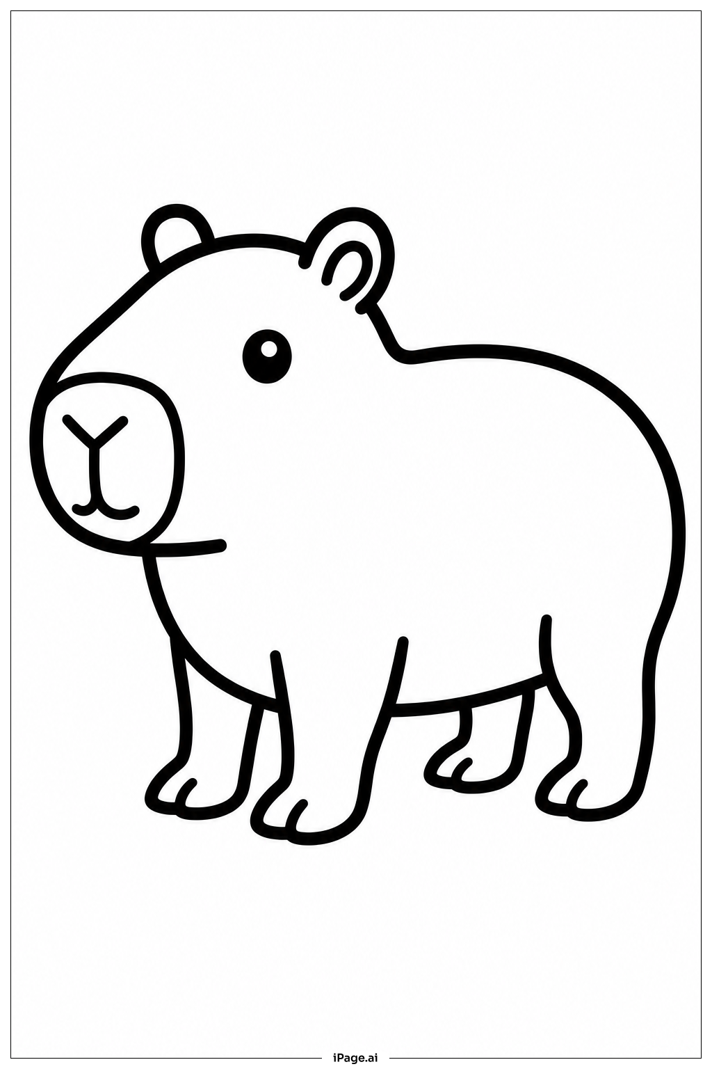 Regenwald-Wasserschwein Ausmalseite
