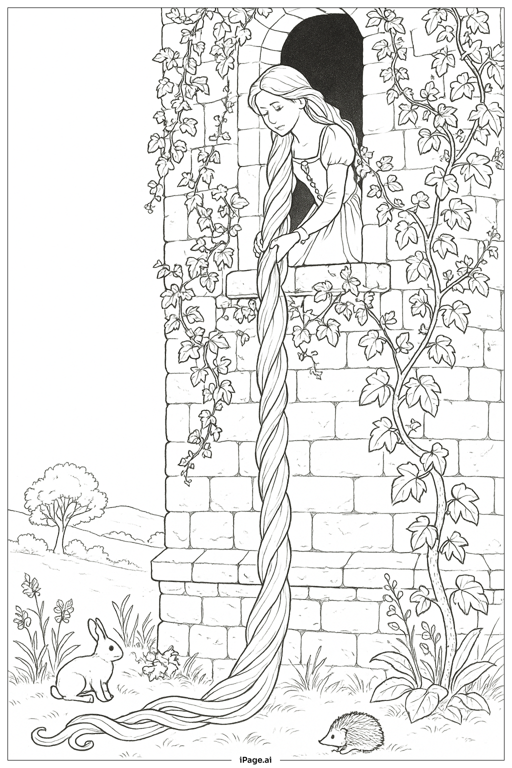 Raiponce Descendant des Murs Recouverts de Lierre