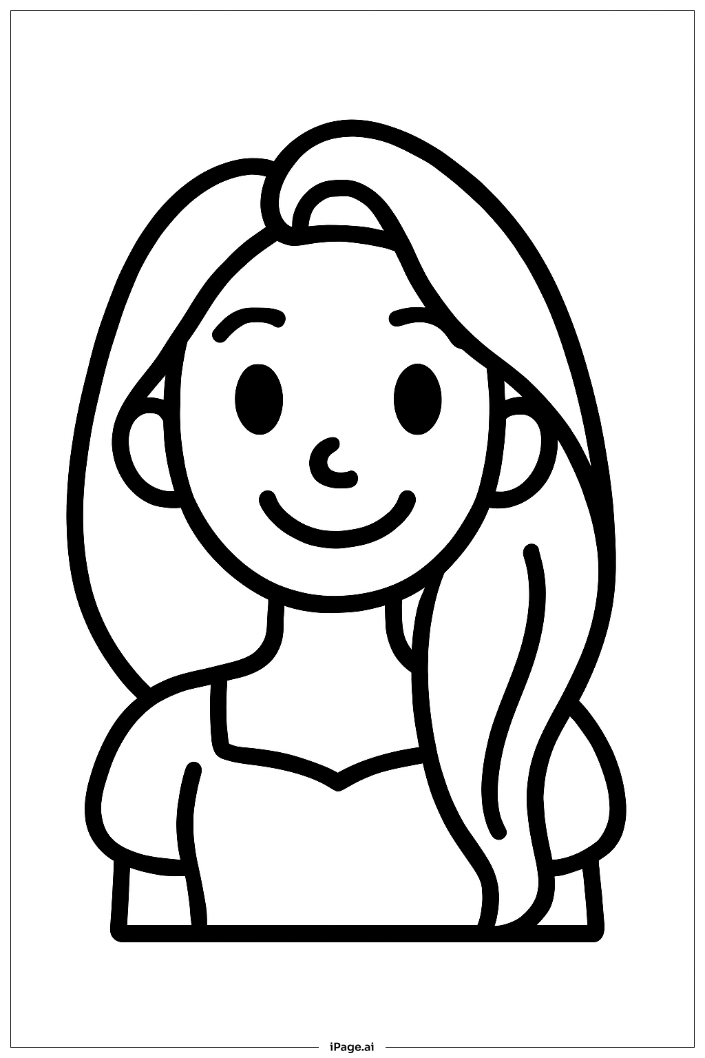 Page de coloriage Visage souriant de Raiponce 
