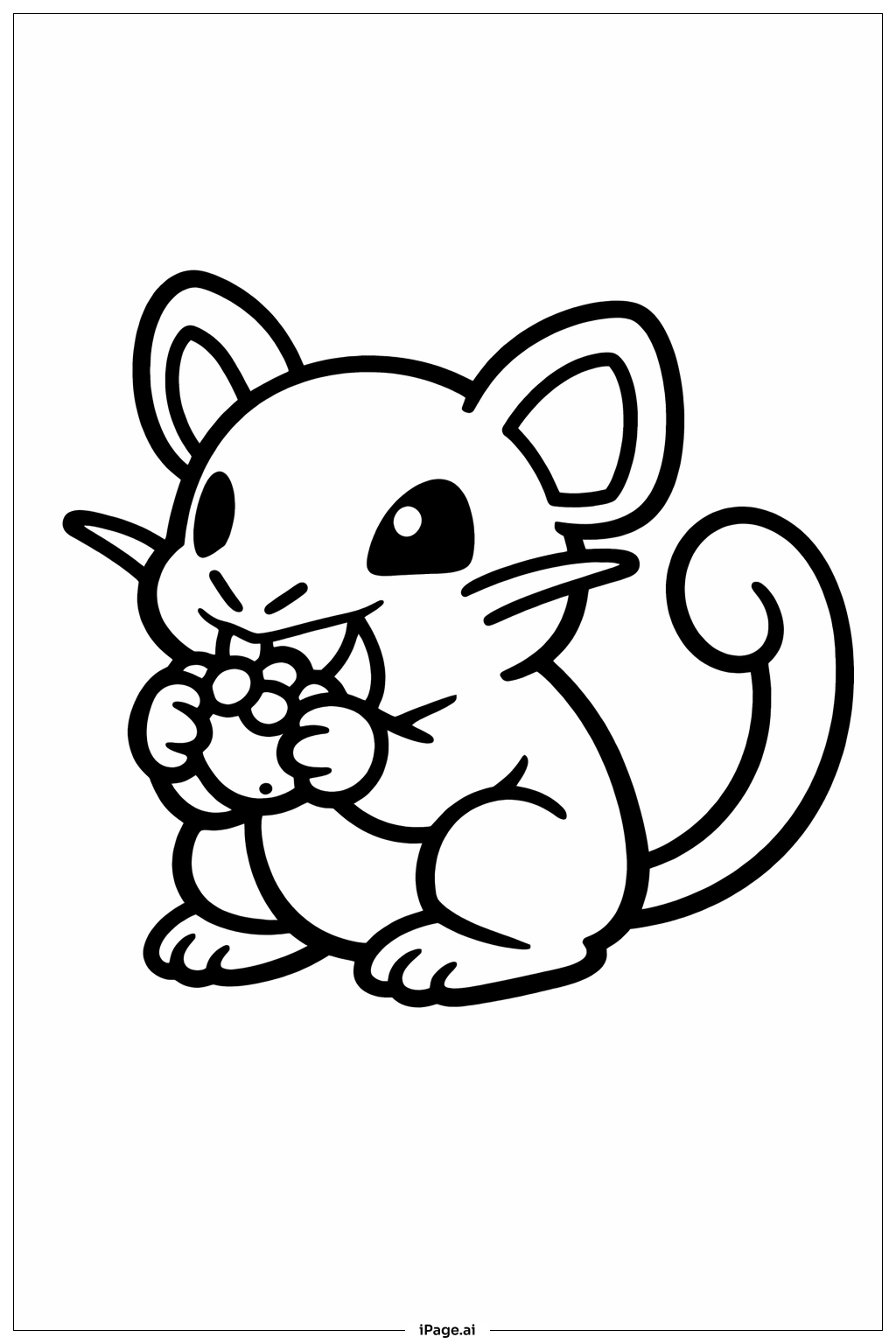  Rattata Pokemon Snack Coloring Page 