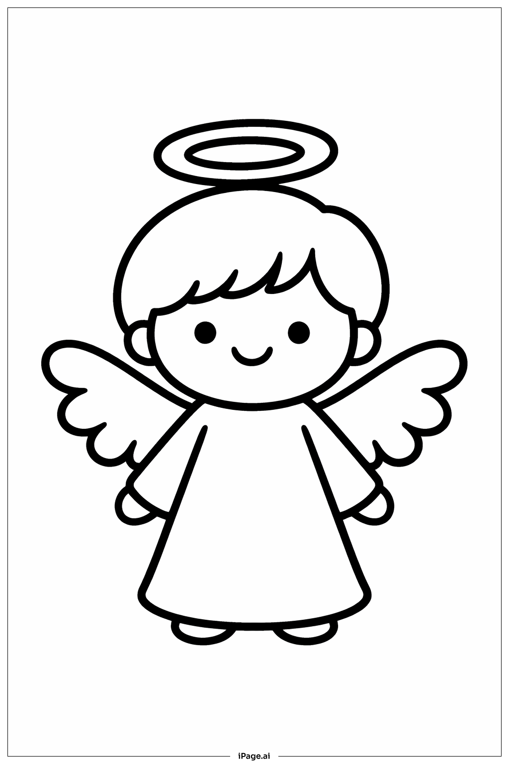  微笑的复活天使填色页 