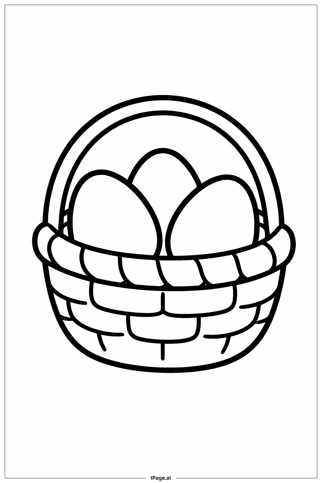  复活节鸡蛋篮填色页 