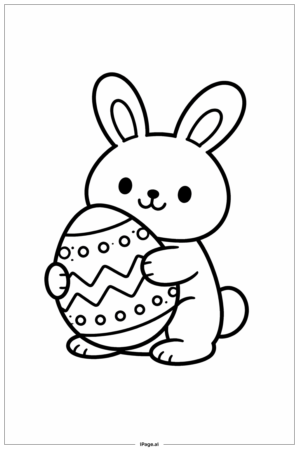  复活节小兔子和鸡蛋填色页 