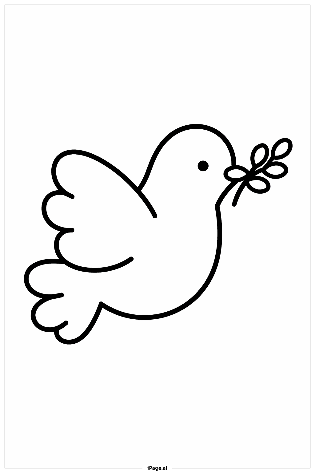  复活鸽简笔画填色页 