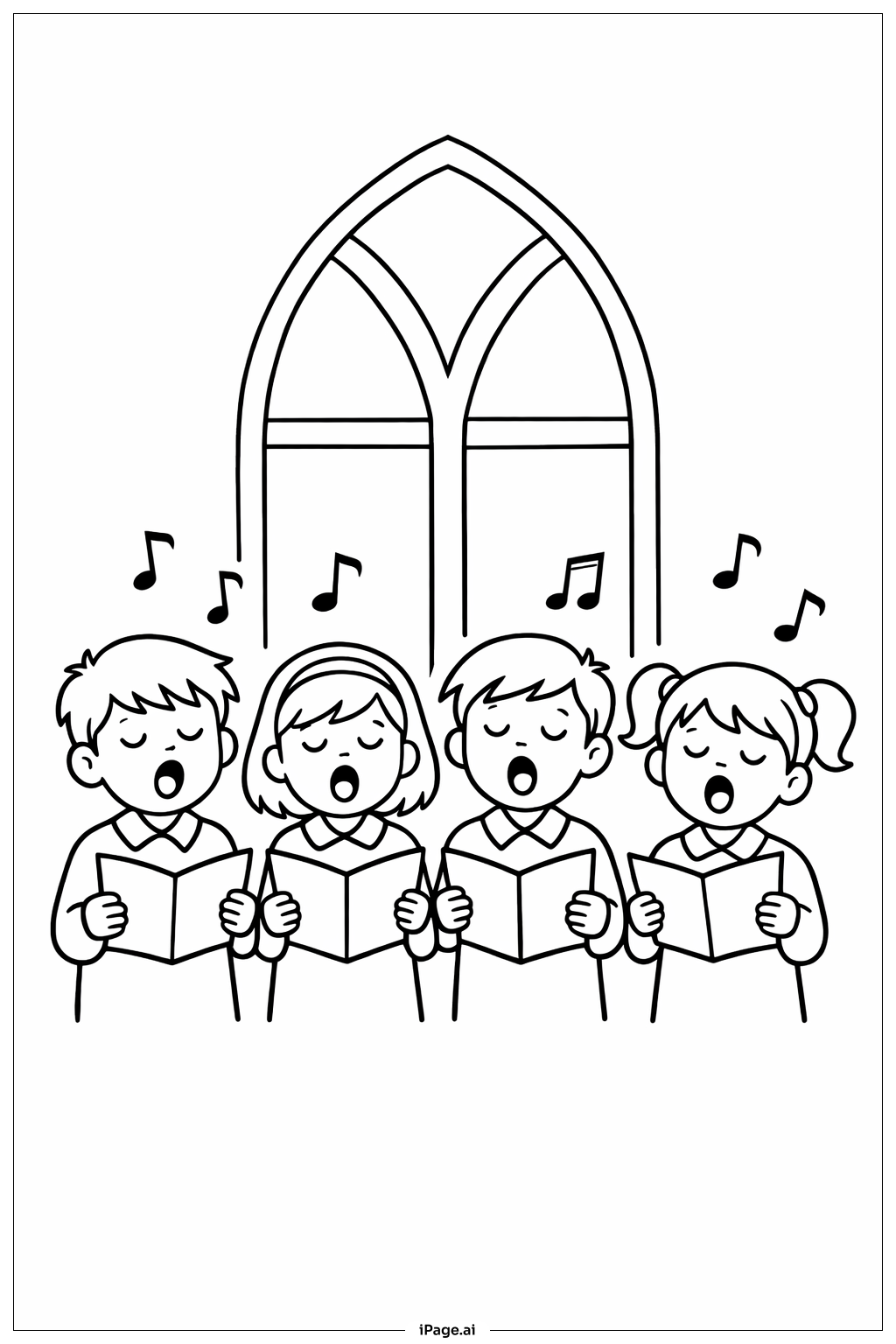  Página para colorear de Coro Alegre de la Resurrección 